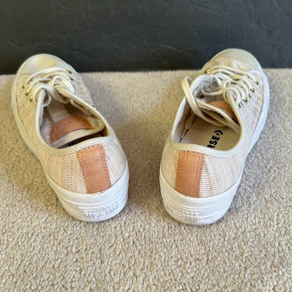 Converse All Star Lift Ox Driftwood Shoes Women's Size 8 Beige White 560655C - Picture 4 of 10